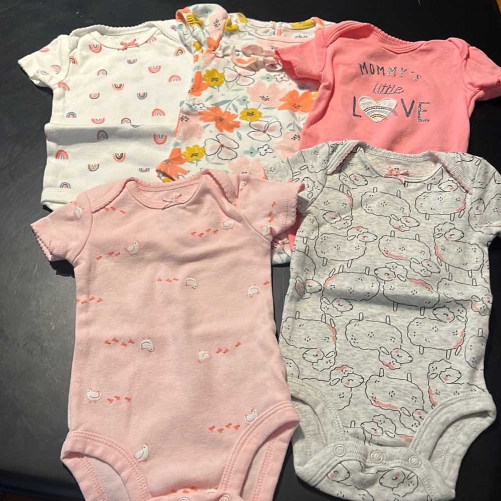 Girls 0-3mo carters onesies